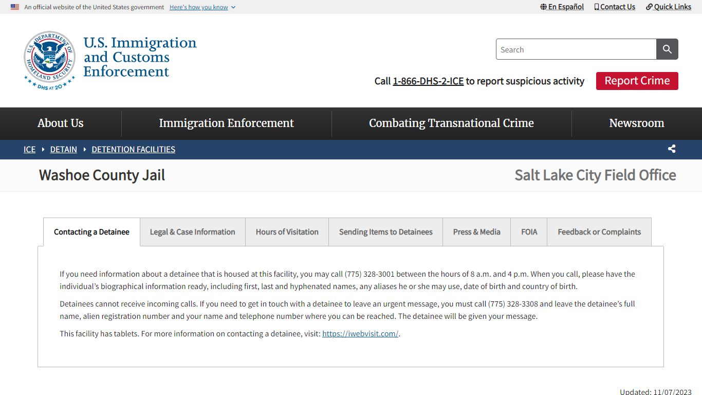 Washoe County Jail | ICE